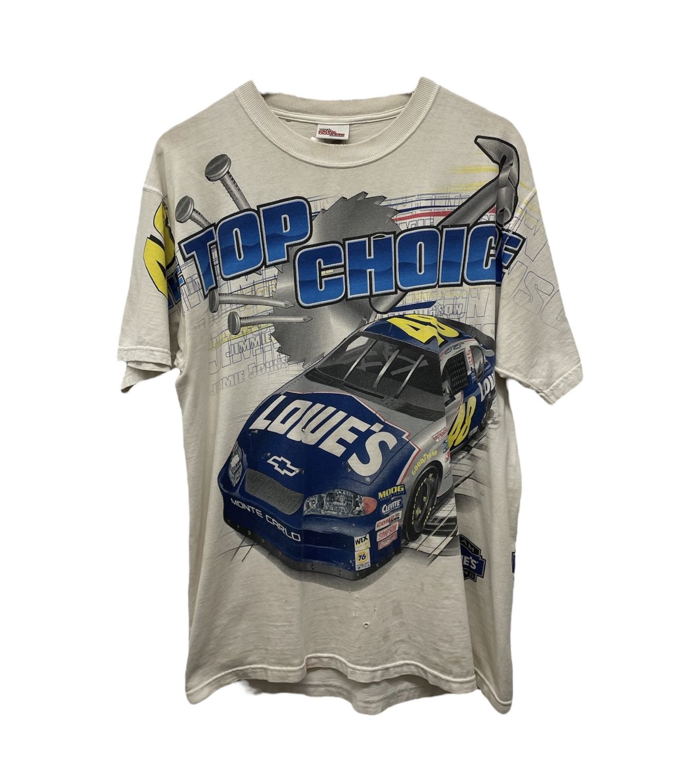 Vtg 2002 Jimmie Johnson Lowe&#39;s Nascar Tee Size L 22x30