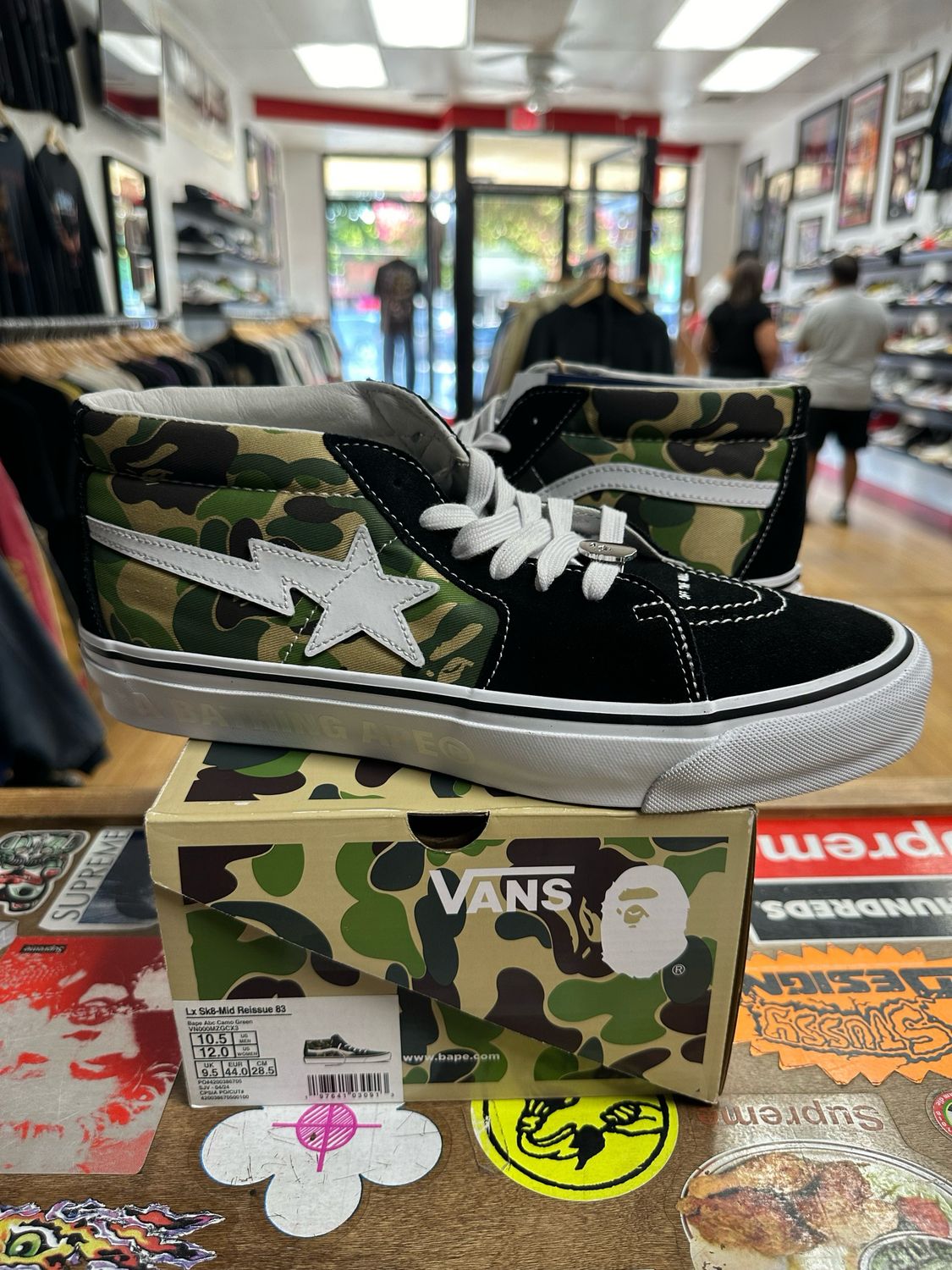 Vans LX Sk8-Mid Bape ABC Camo Black Green Size 10.5 DS