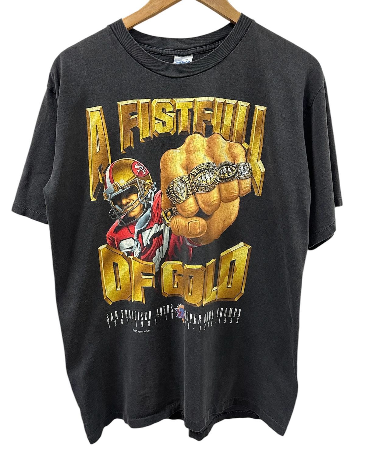 Vtg 1995 Fistful of Gold 49ers Tee Size M 22x28.5