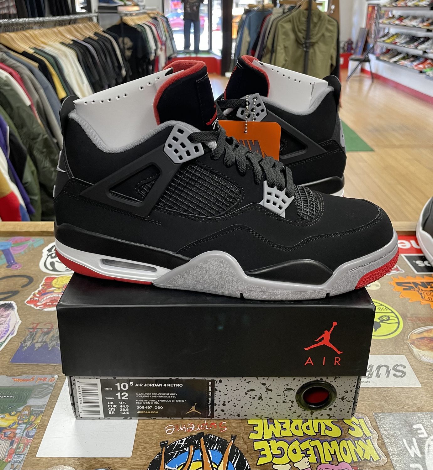 Jordan 4 Retro Bred (2019) Size 10.5 DS
