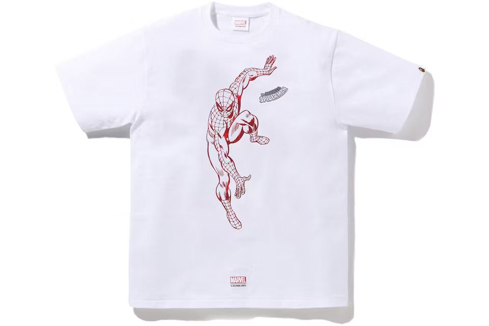 Pre Owned BAPEx Marvel Comics Spider-Man Tee Size L