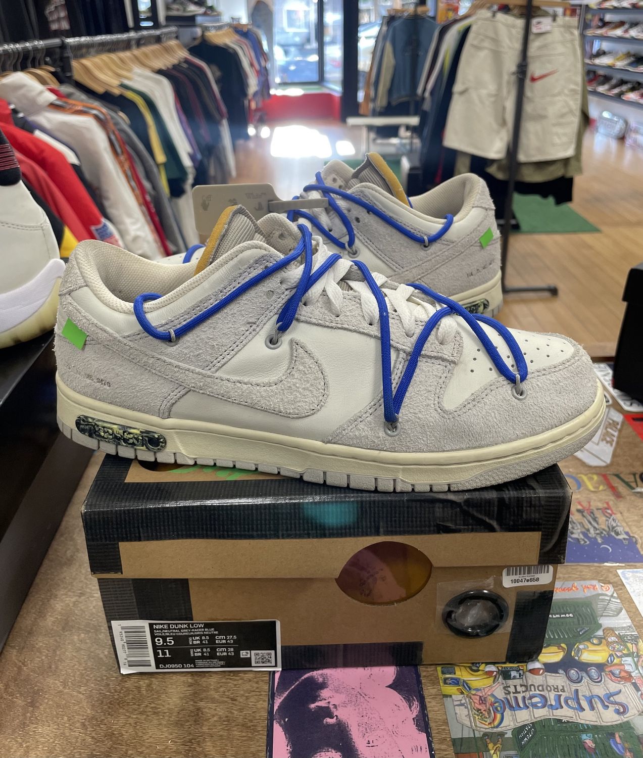 Pre Owned Nike Dunk Low Off-White Lot 32 Size 9.5