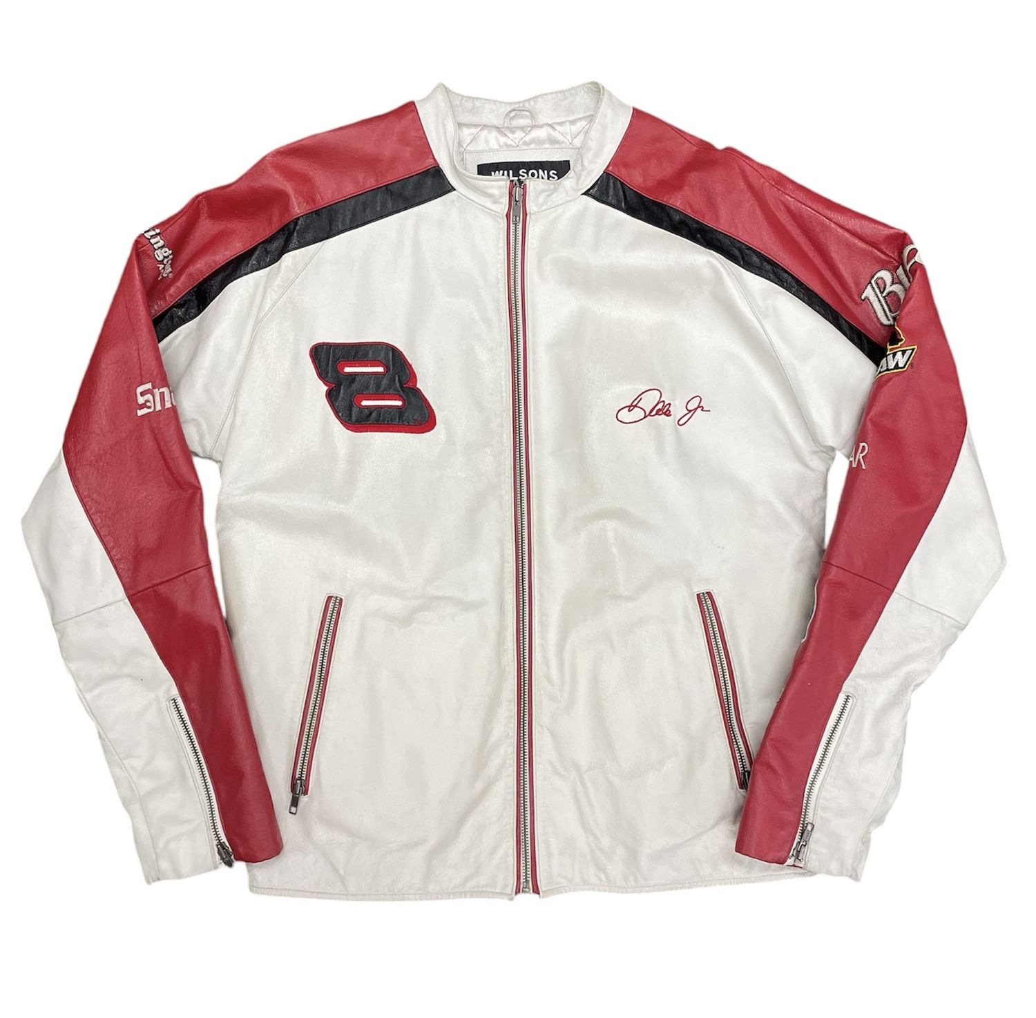 Vtg Dale Earnhardt Jr Wilsons Leather Budweiser Racing Jacket Sz M
