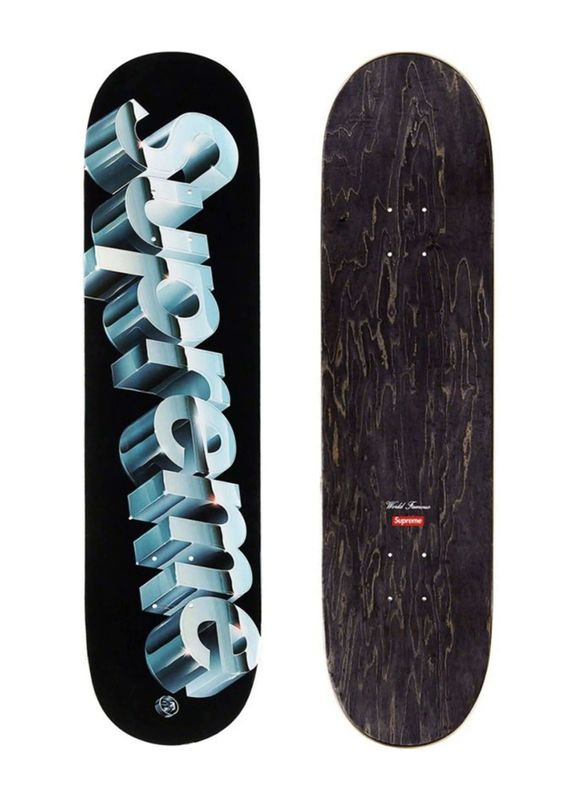 Supreme Chrome Logo Skateboard Deck Black