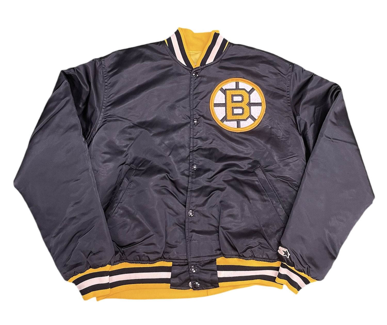 Vtg Boston Bruins NHL Starter Satin Jacket Size L