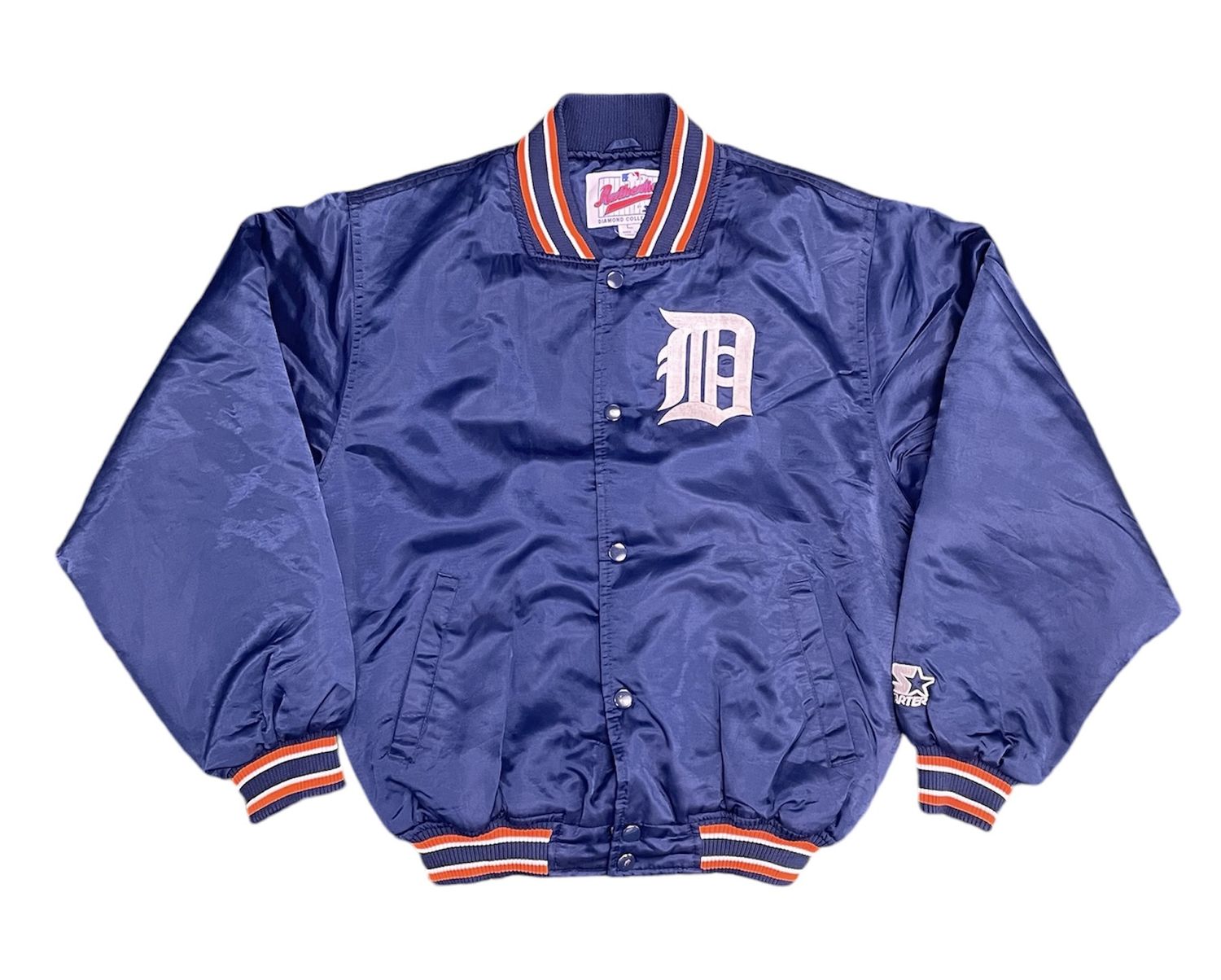 Vtg Starter Detroit Tigers Satin Jacket Youth L/Adult Small