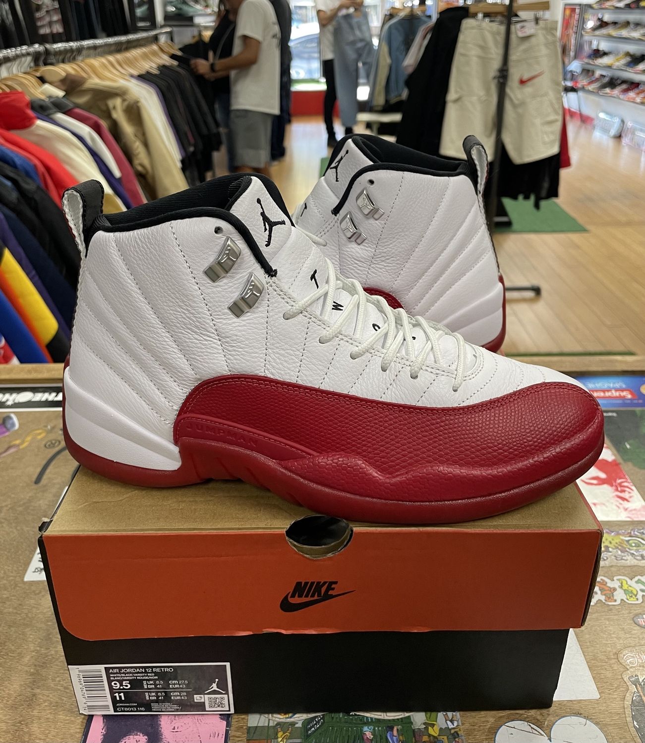 Pre Owned Jordan 12 Retro Cherry (2023) Size 9.5