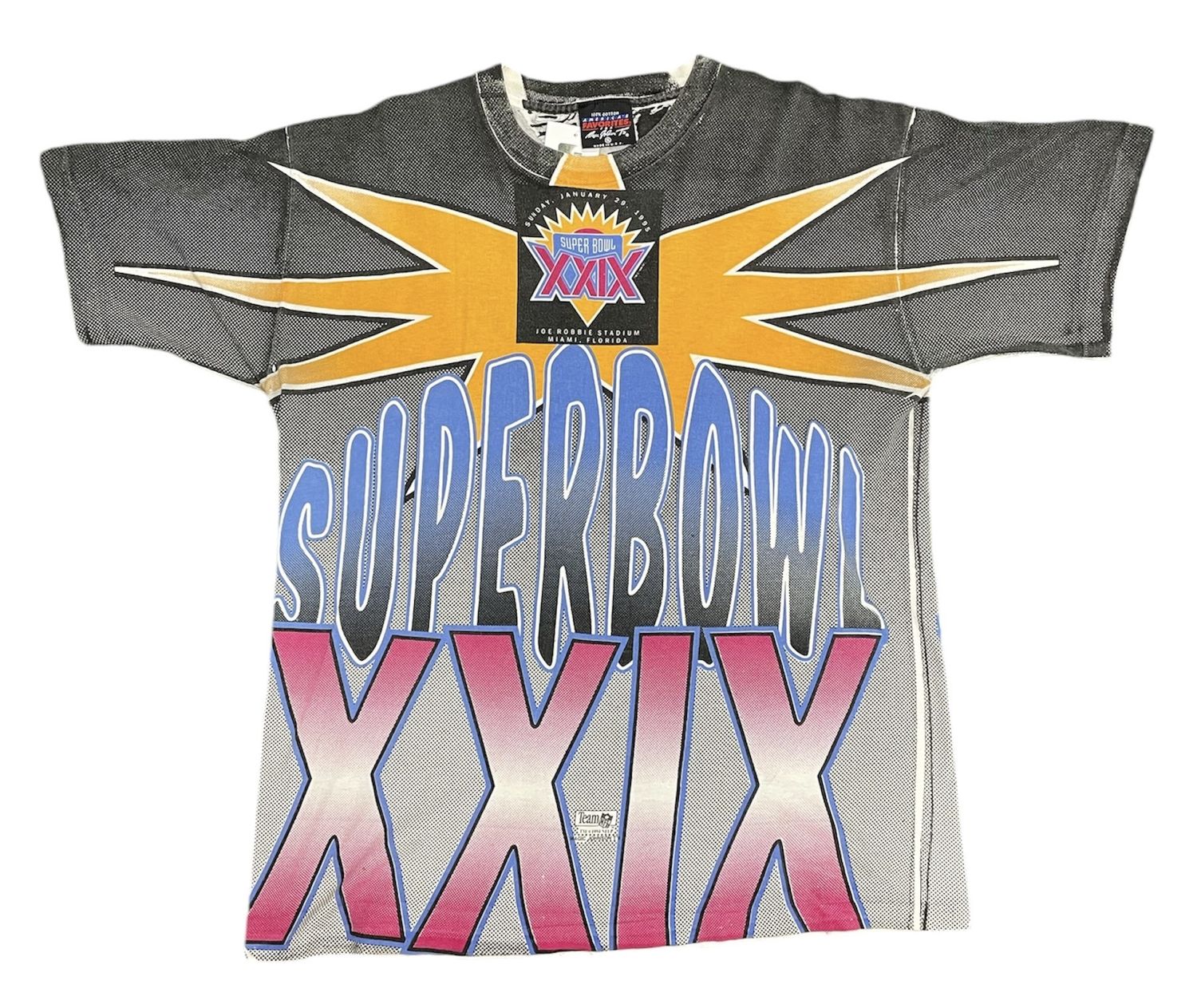Vtg 1995 Super Bowl XXIX AOP Tee Size XL