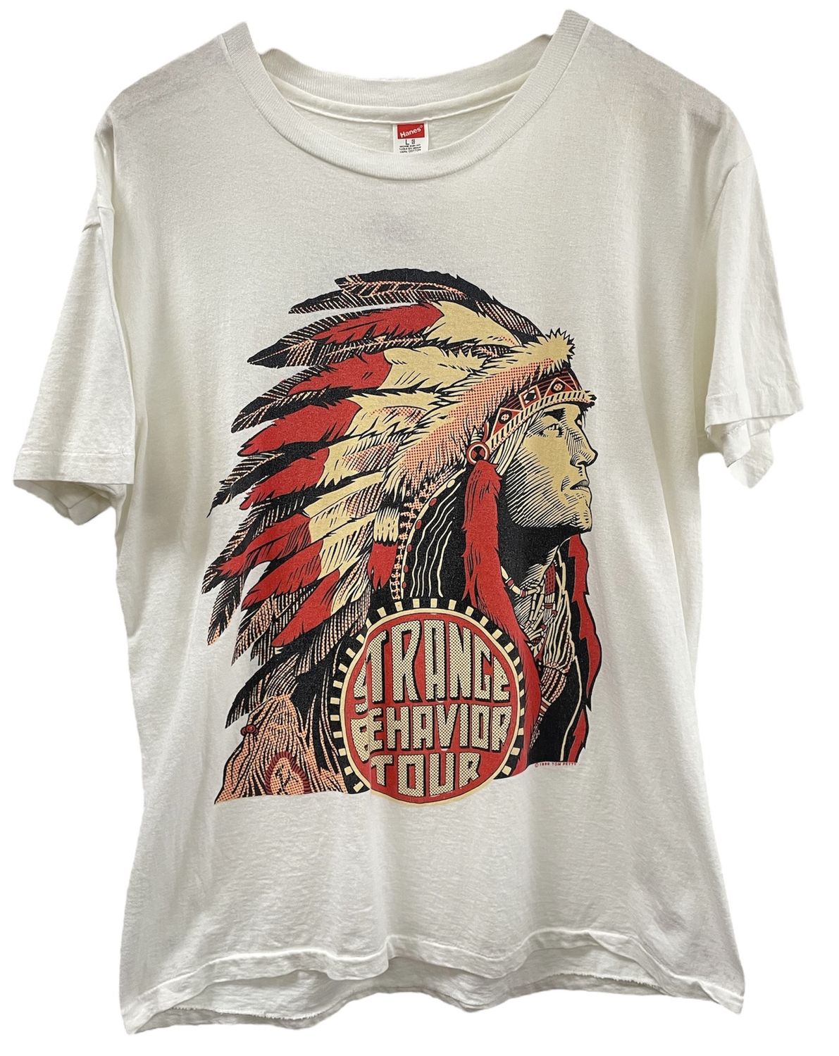 Vtg Tom Petty &amp; The Heartbreakers Strange Behavior Tour Tee Size L