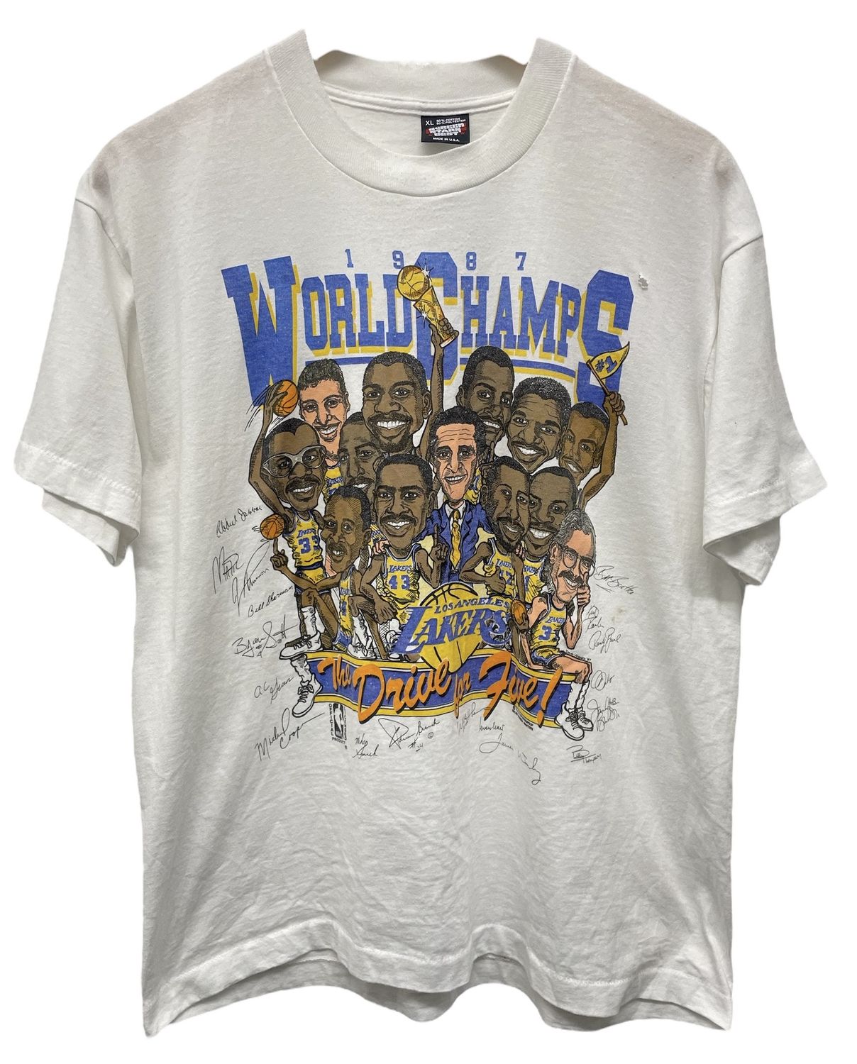 Vtg LA Lakers 1987 World Champs Tee Size XL