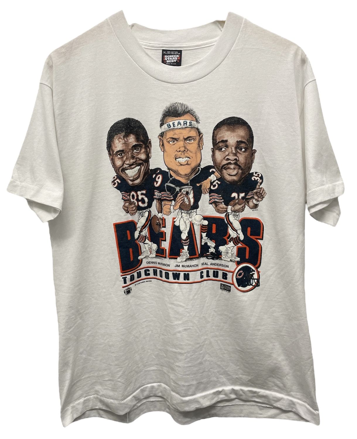 Vtg ‘87 Chicago Bears Caricature Tee Size XL
