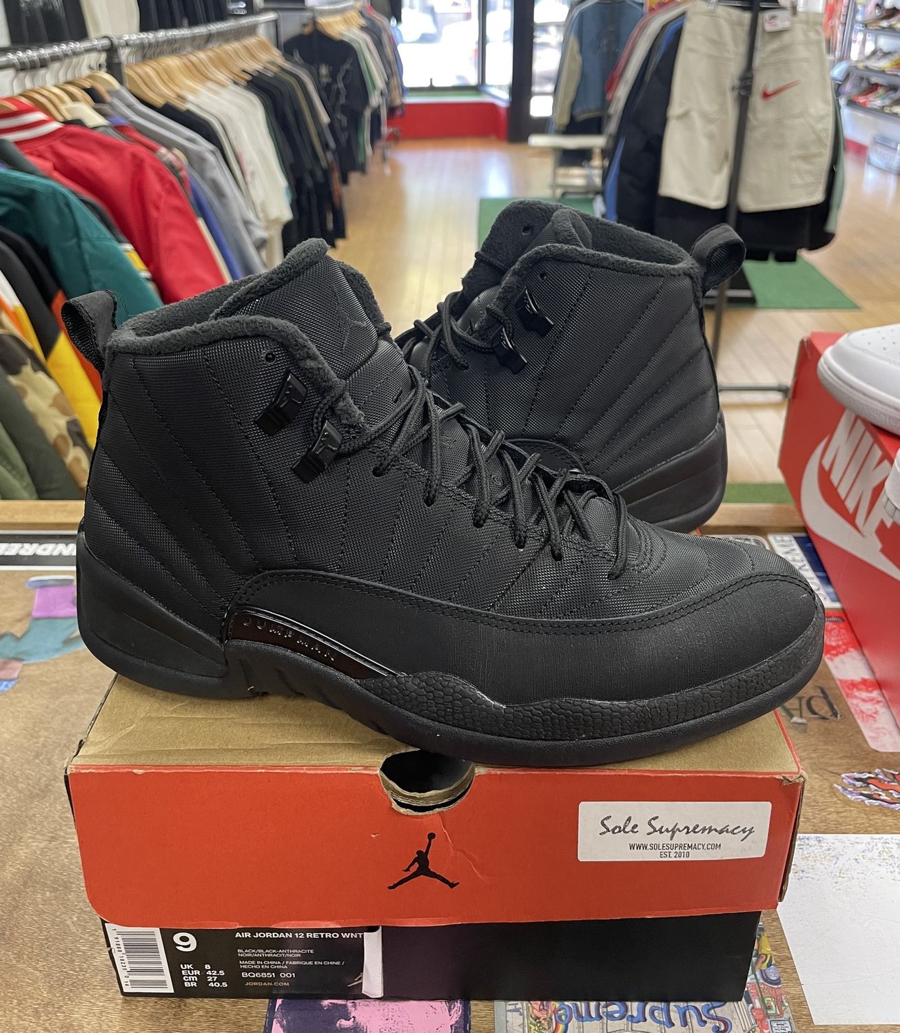 Jordan 12 Retro Winter Black Size 9 Pre-owned