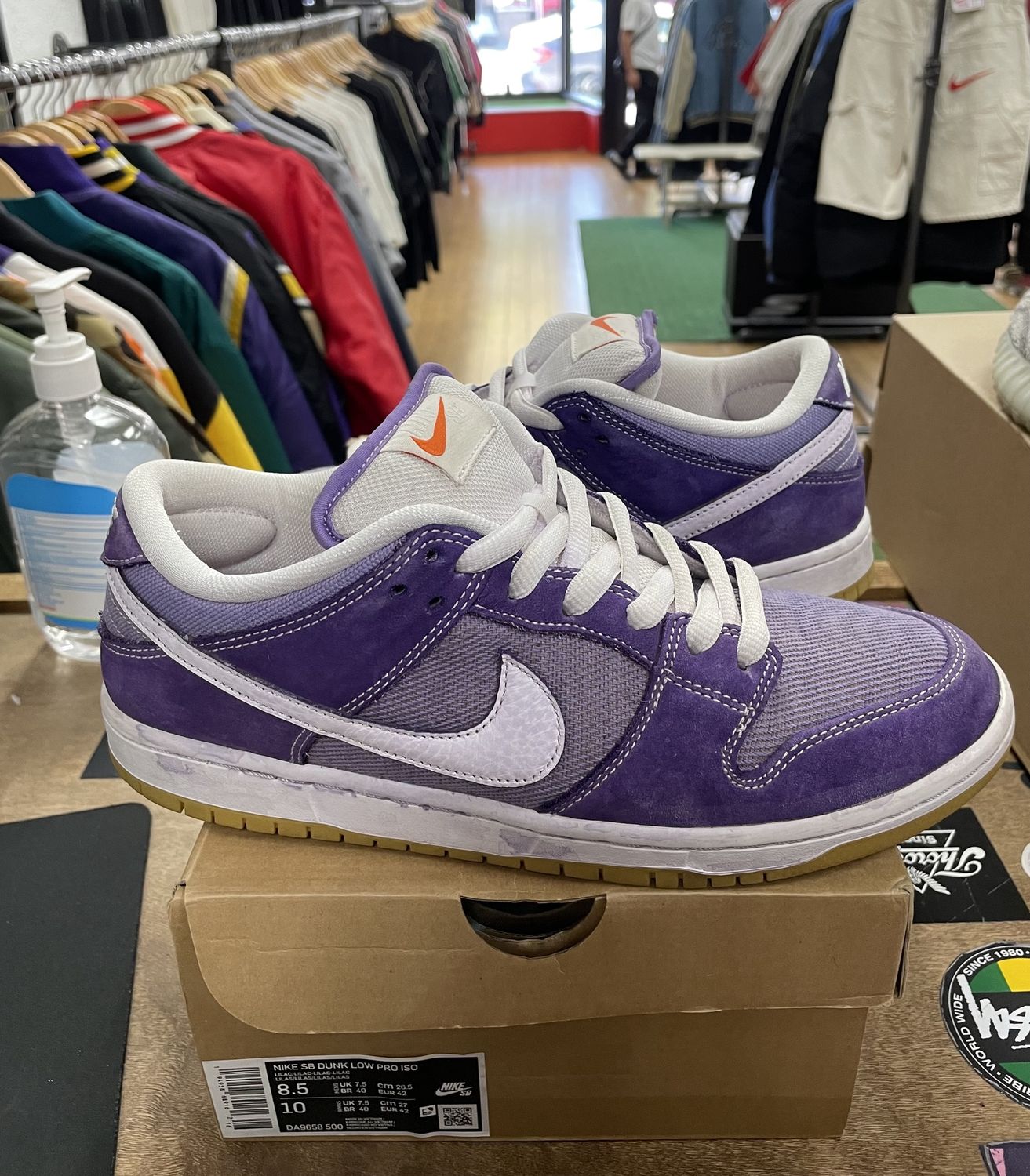 Nike SB Dunk Low Pro Unbleached Pack Lilac Size 8.5 Used