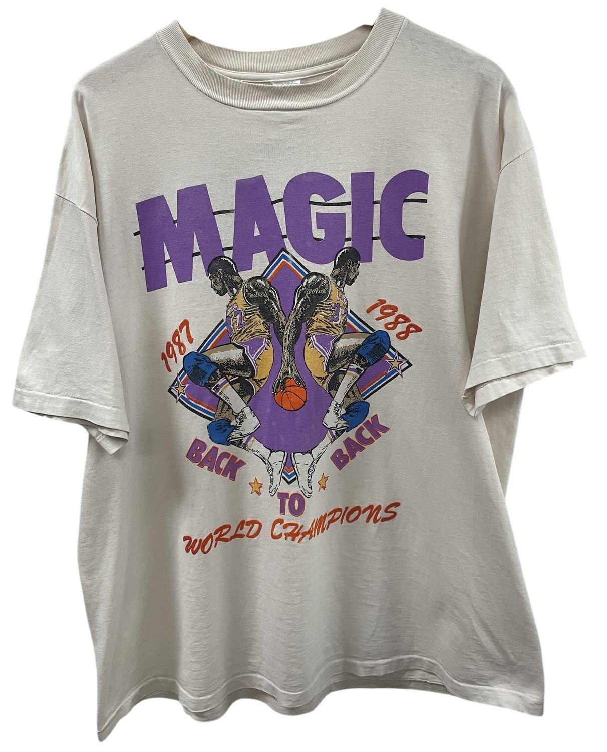 Vtg 1988 Magic Johnson World Champs Tee Size XL