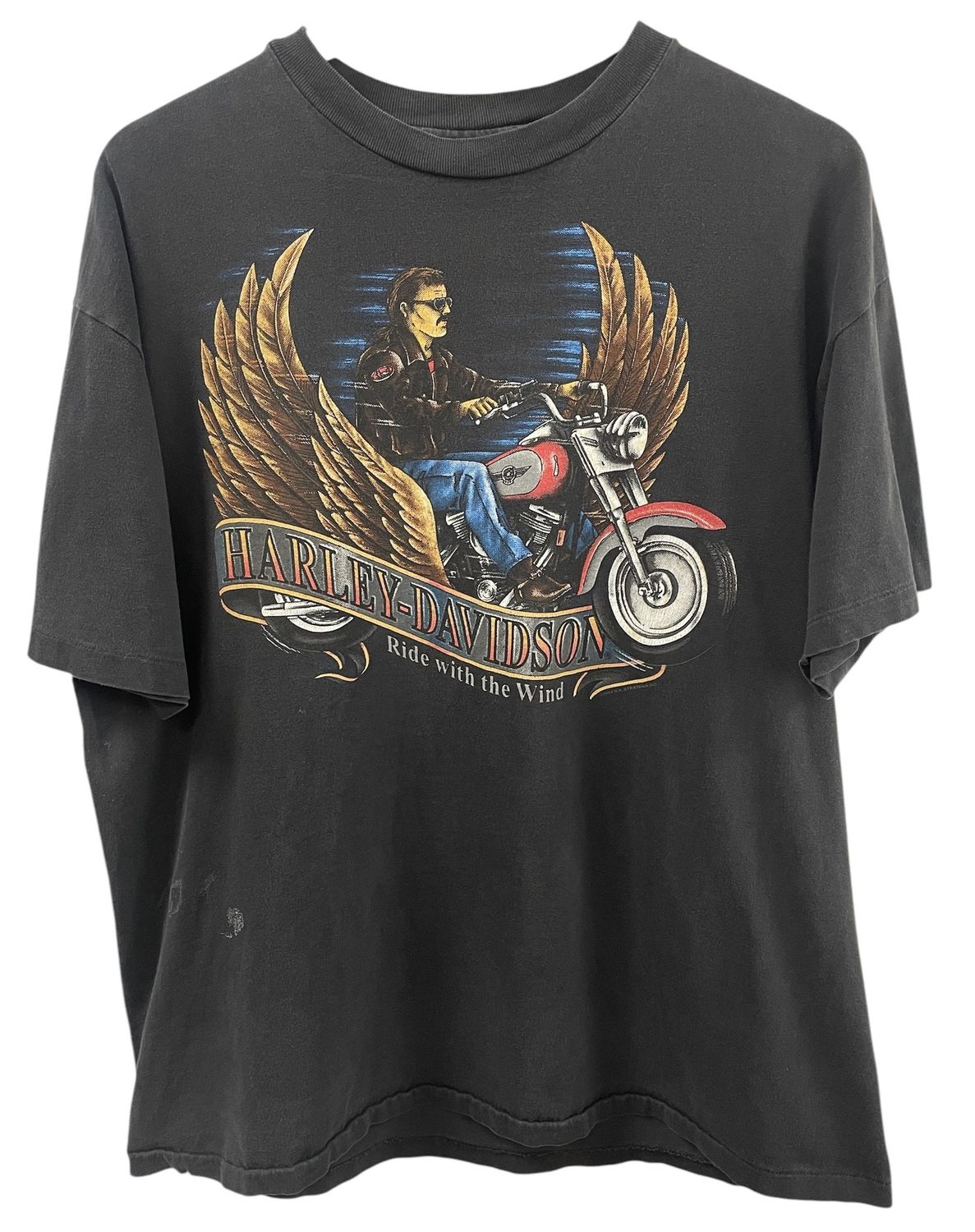 Vtg Harley Davidson Ride With The Wind Glendale, AZ Tee Size XL