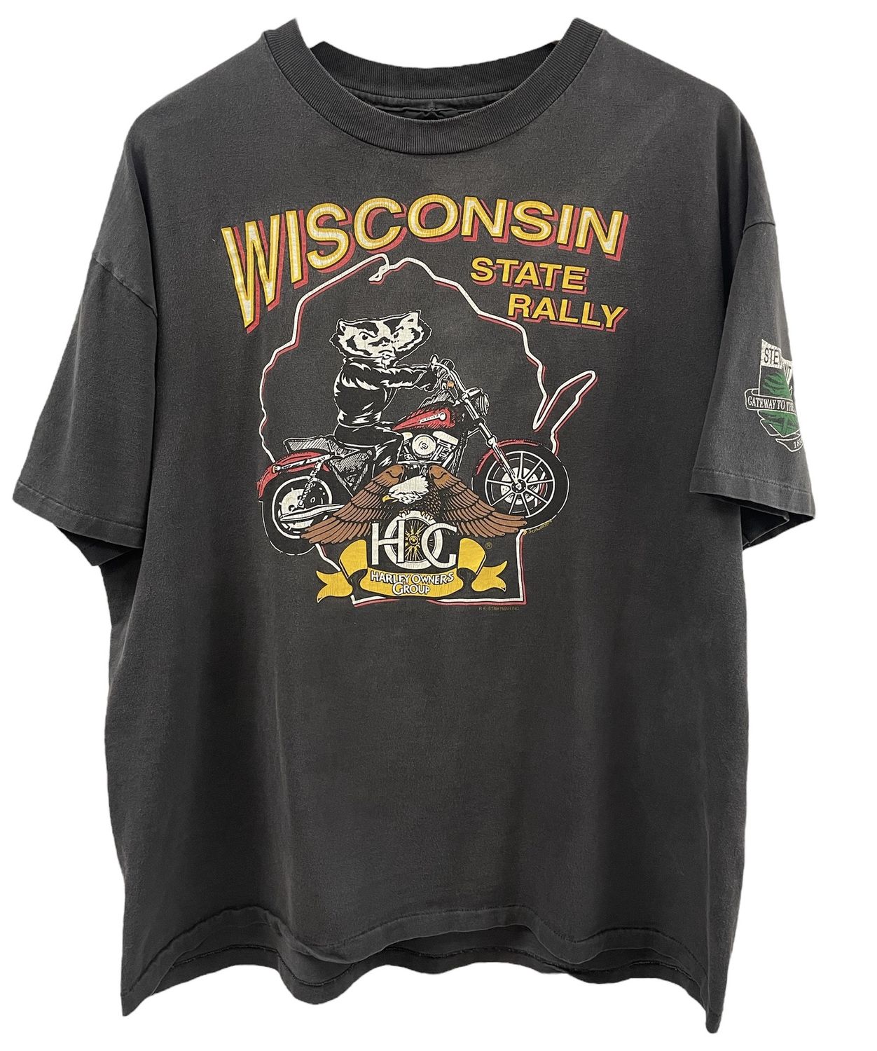 Vtg Harley Davidson Wisconsin State Rally Tee Size XL