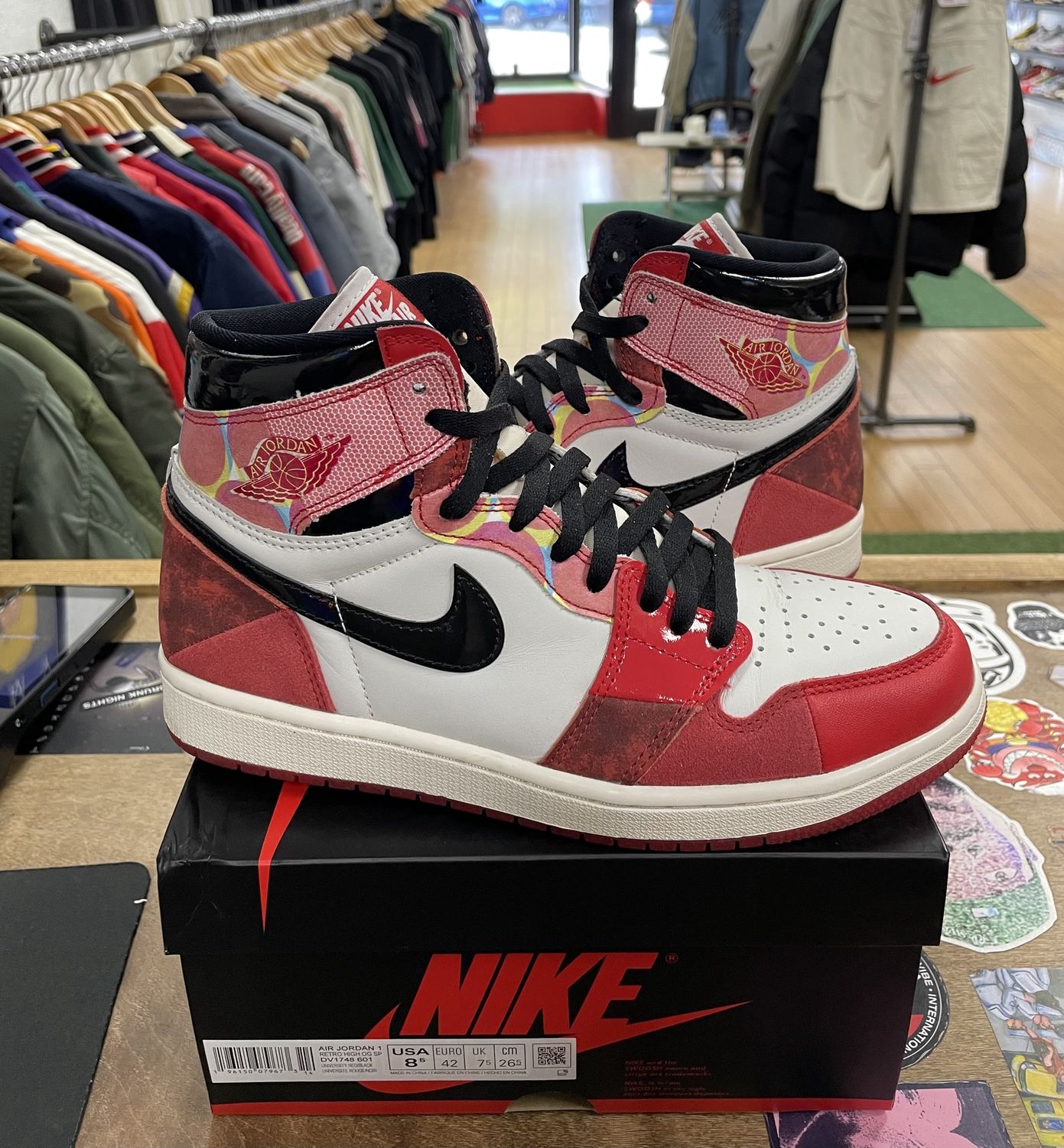 Pre Owned Jordan 1  Across The Spiderverse Size 8.5