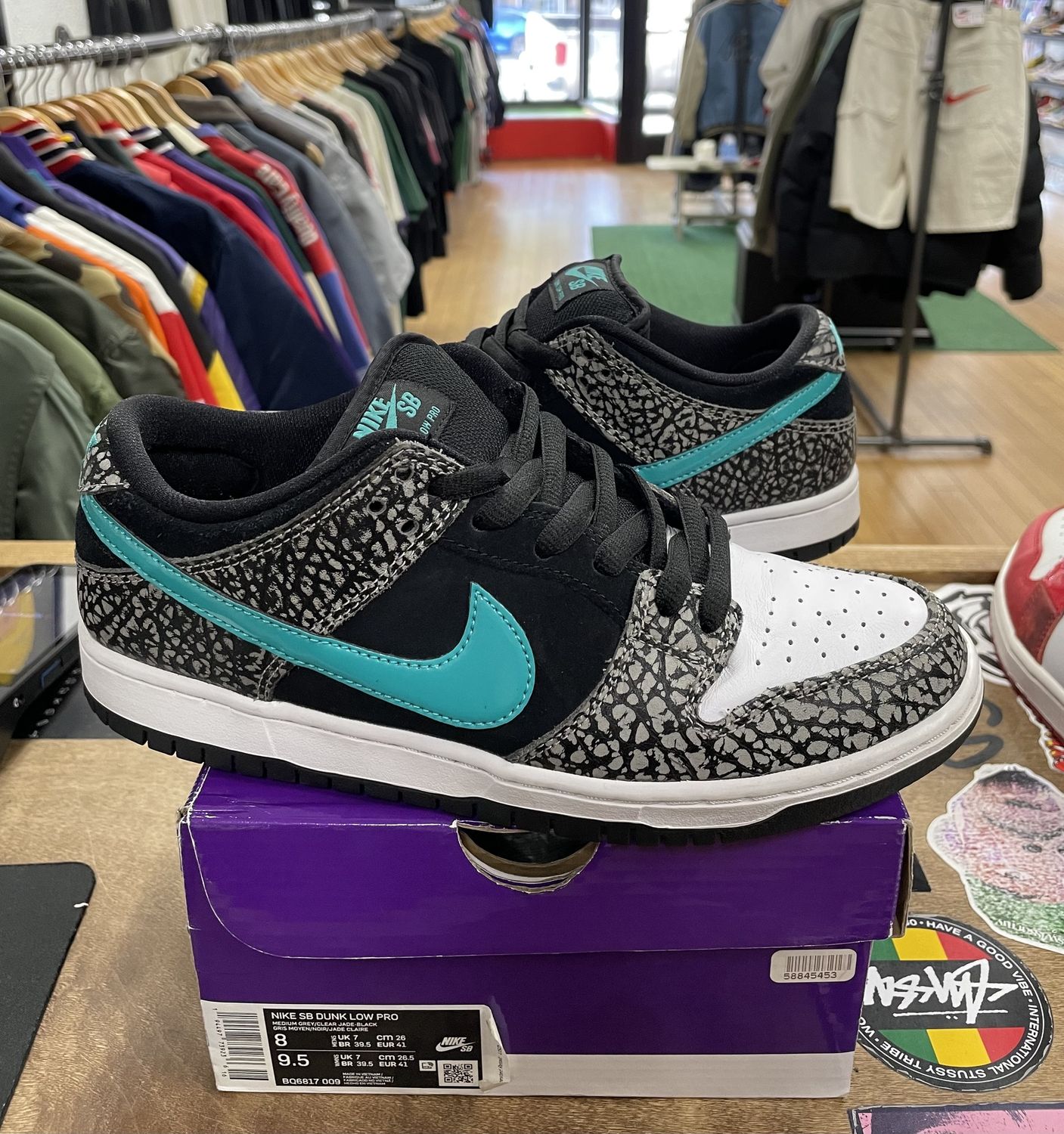 Pre Owned Nike SB Dunk Low Atmos Elephant Size 8