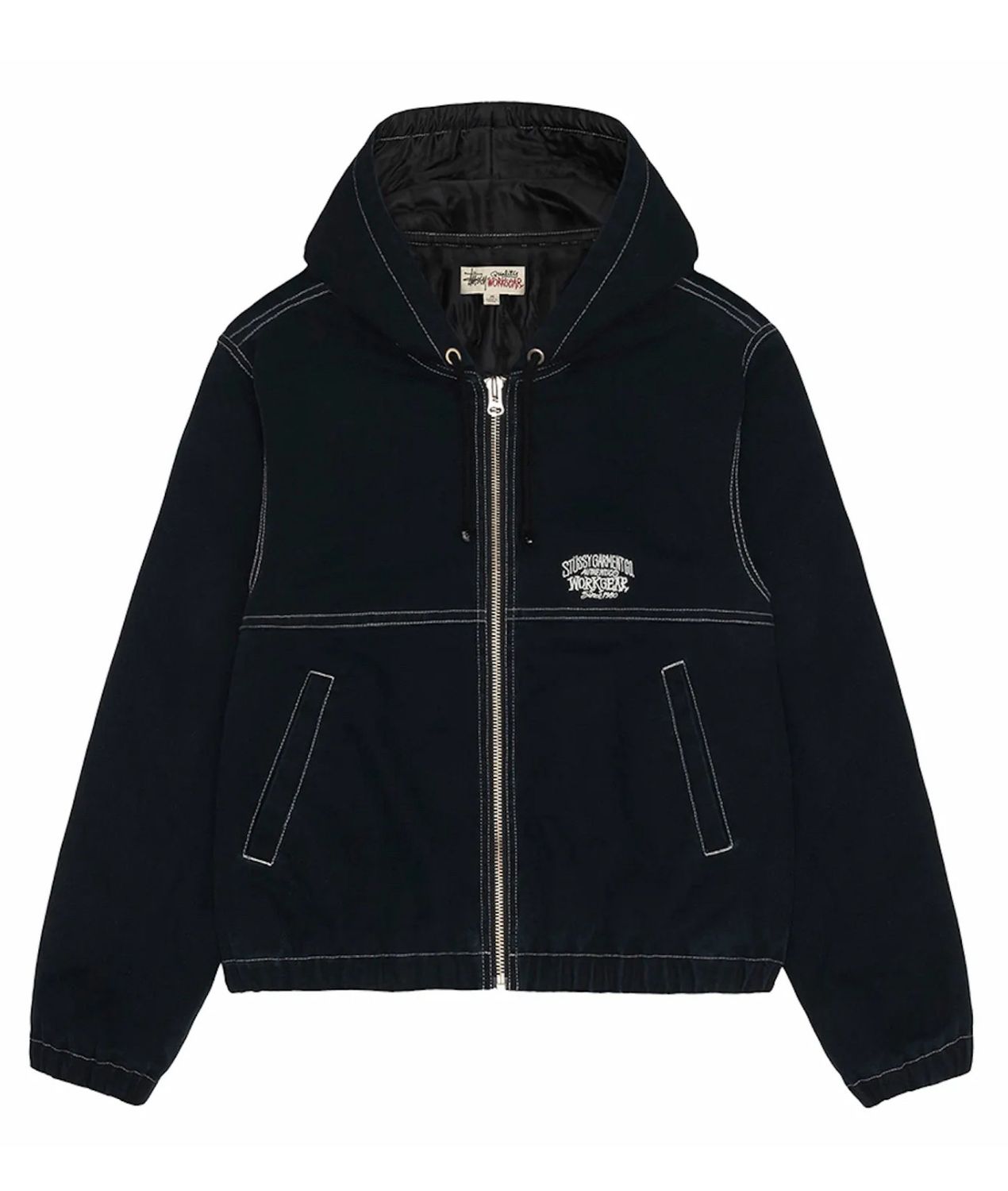 Stussy Work Contrast Stitch Jacket Black Size Large New