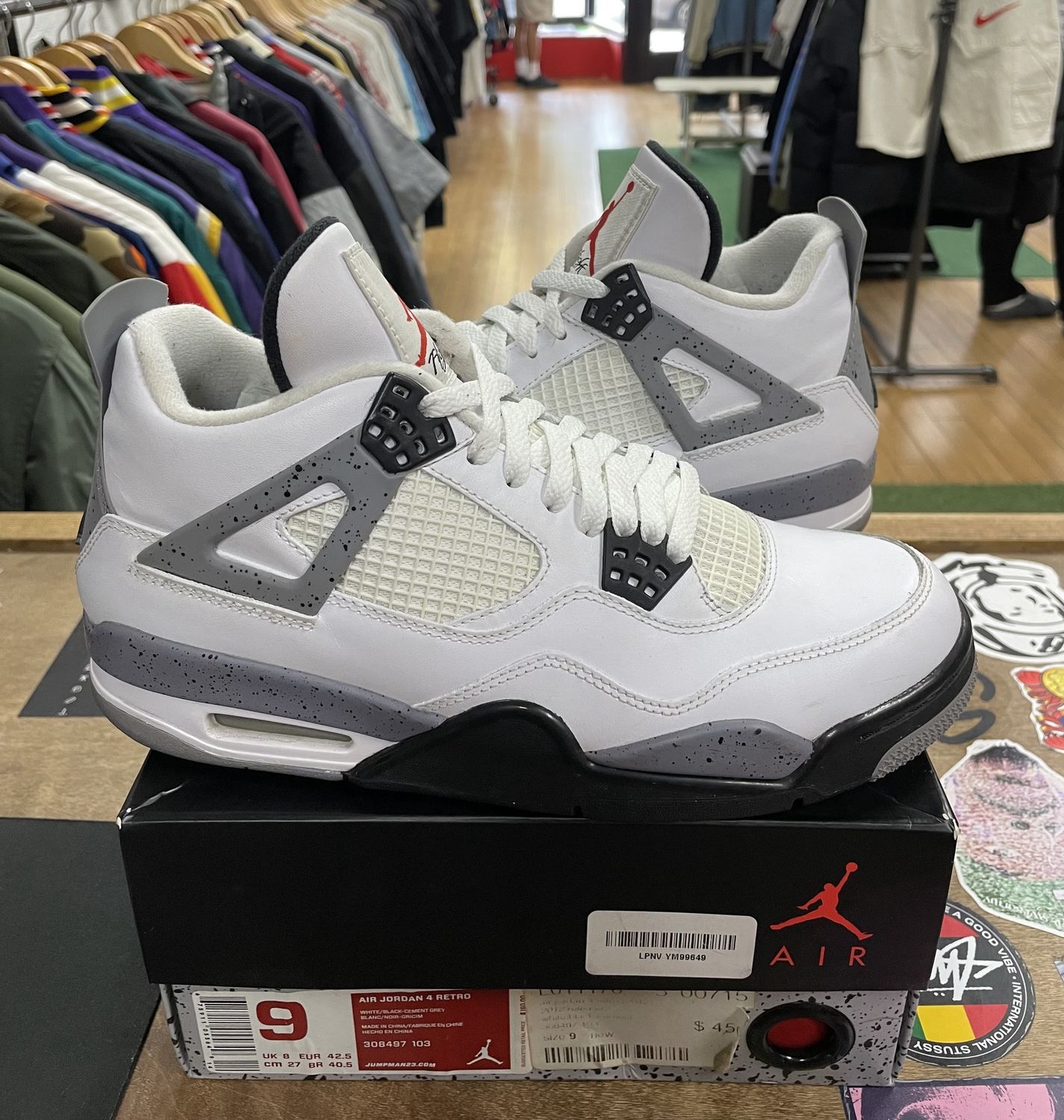 Pre Owned Jordan 4 Retro White Cement Size 9