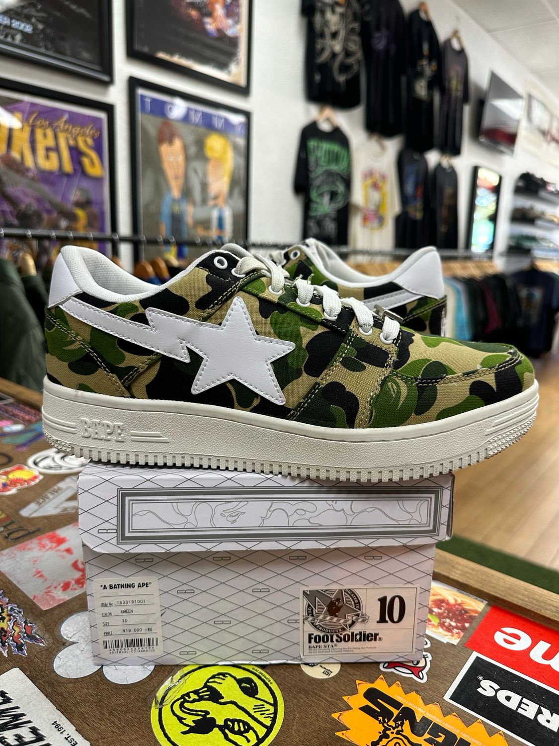(USED)  Bape Sta ABC Camo 20th Anniversary Green Size 10