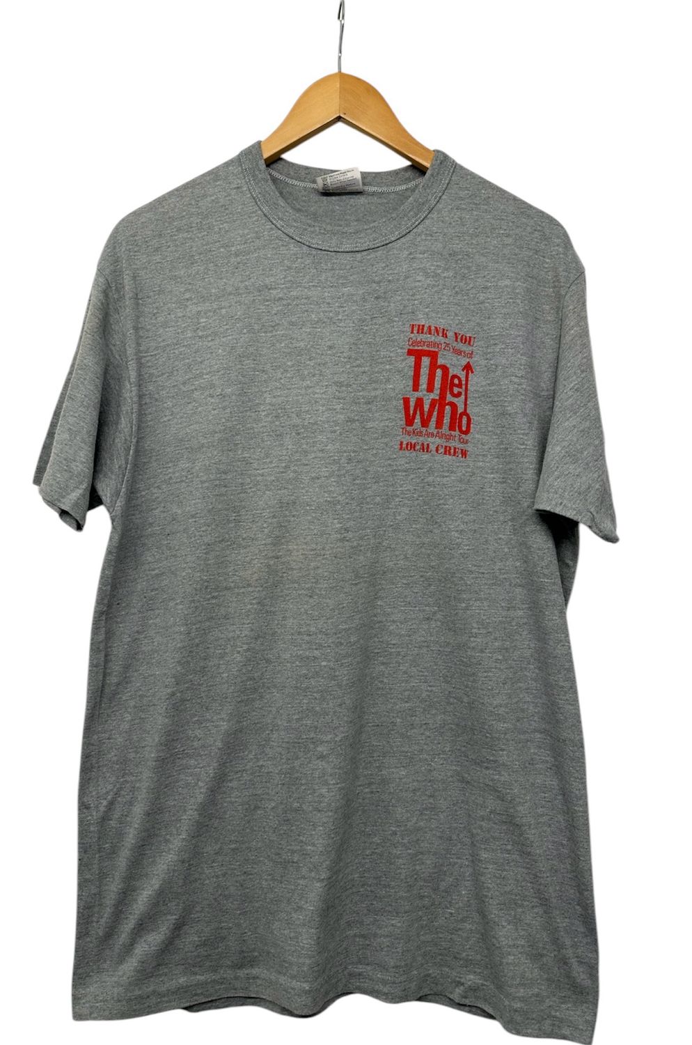 Vtg 80&#39;s The Who The Kids Are Alright Crew Tee Grey XL