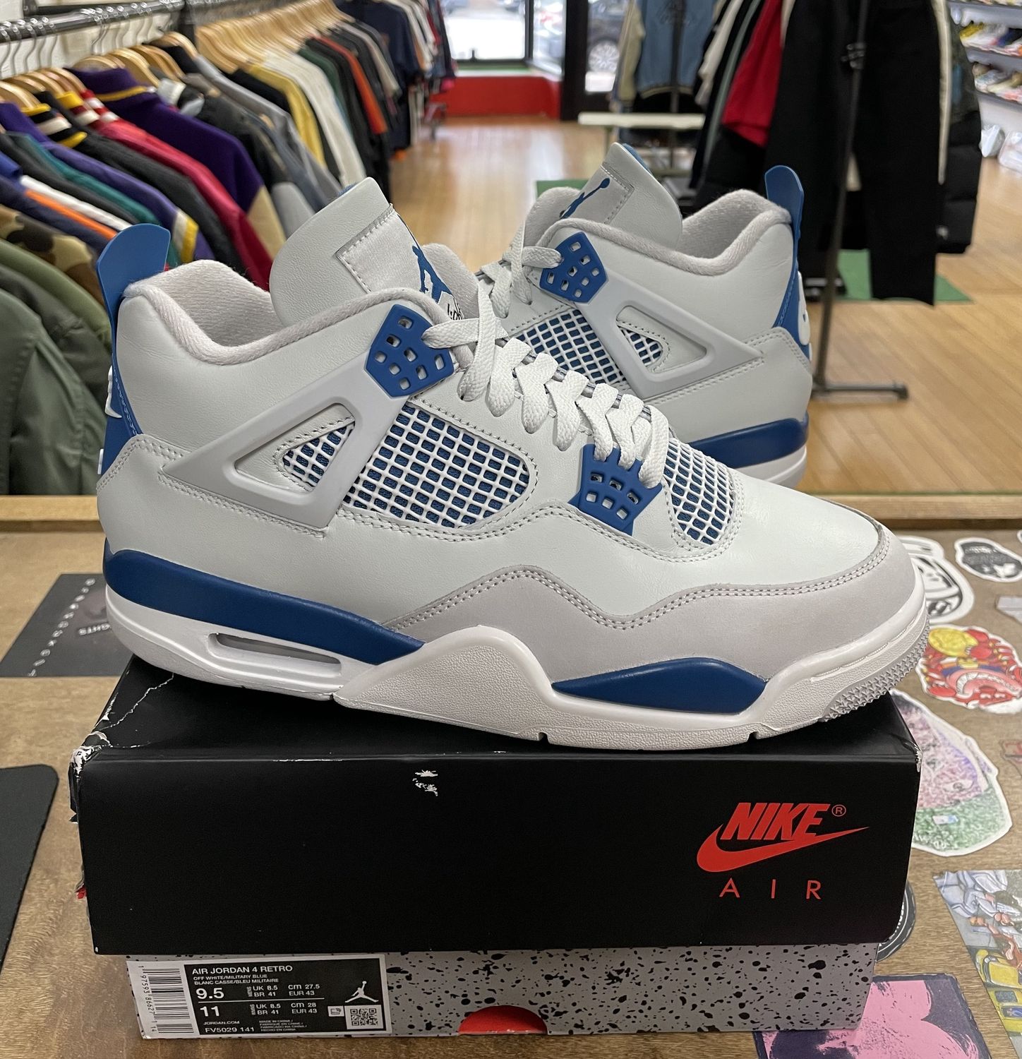 Jordan 4 Retro Military Blue (2024) Size 9.5 (Worn)