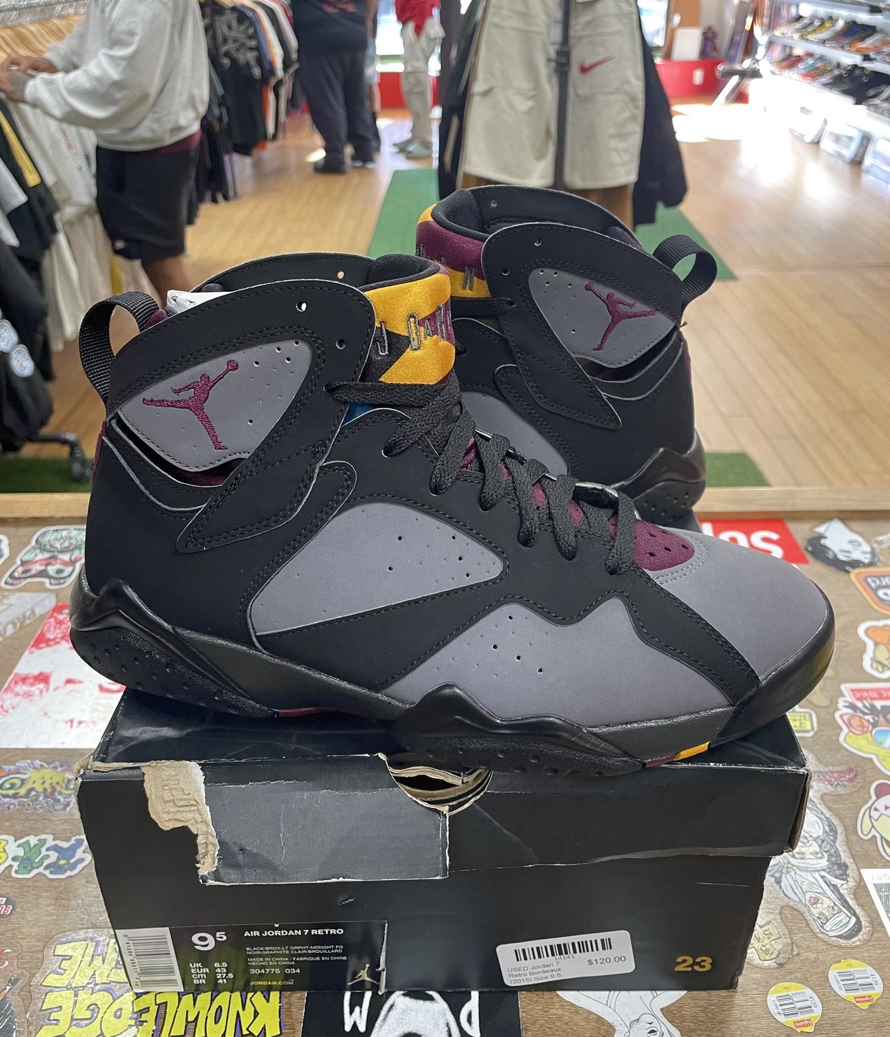 USED Jordan 7 Retro Bordeaux (2015) Size 9.5