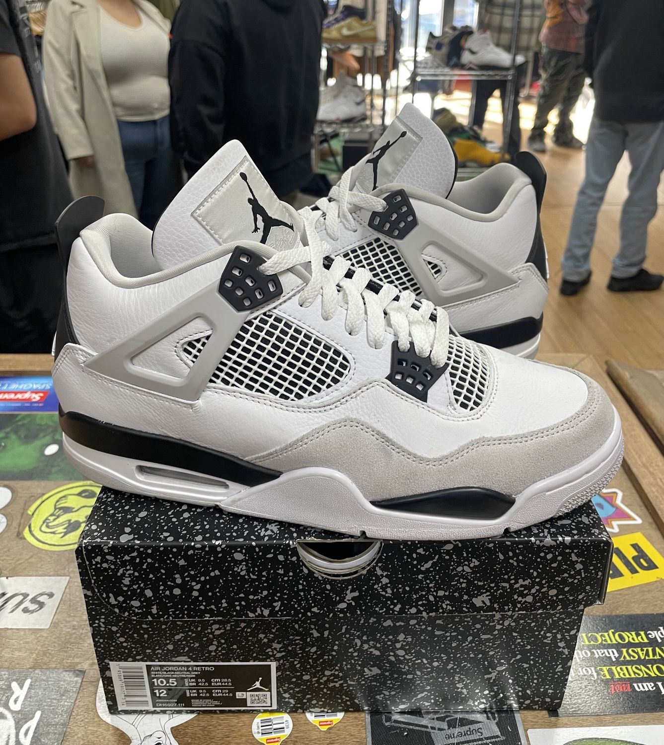 USED Jordan 4 Retro Military Black Size 10.5