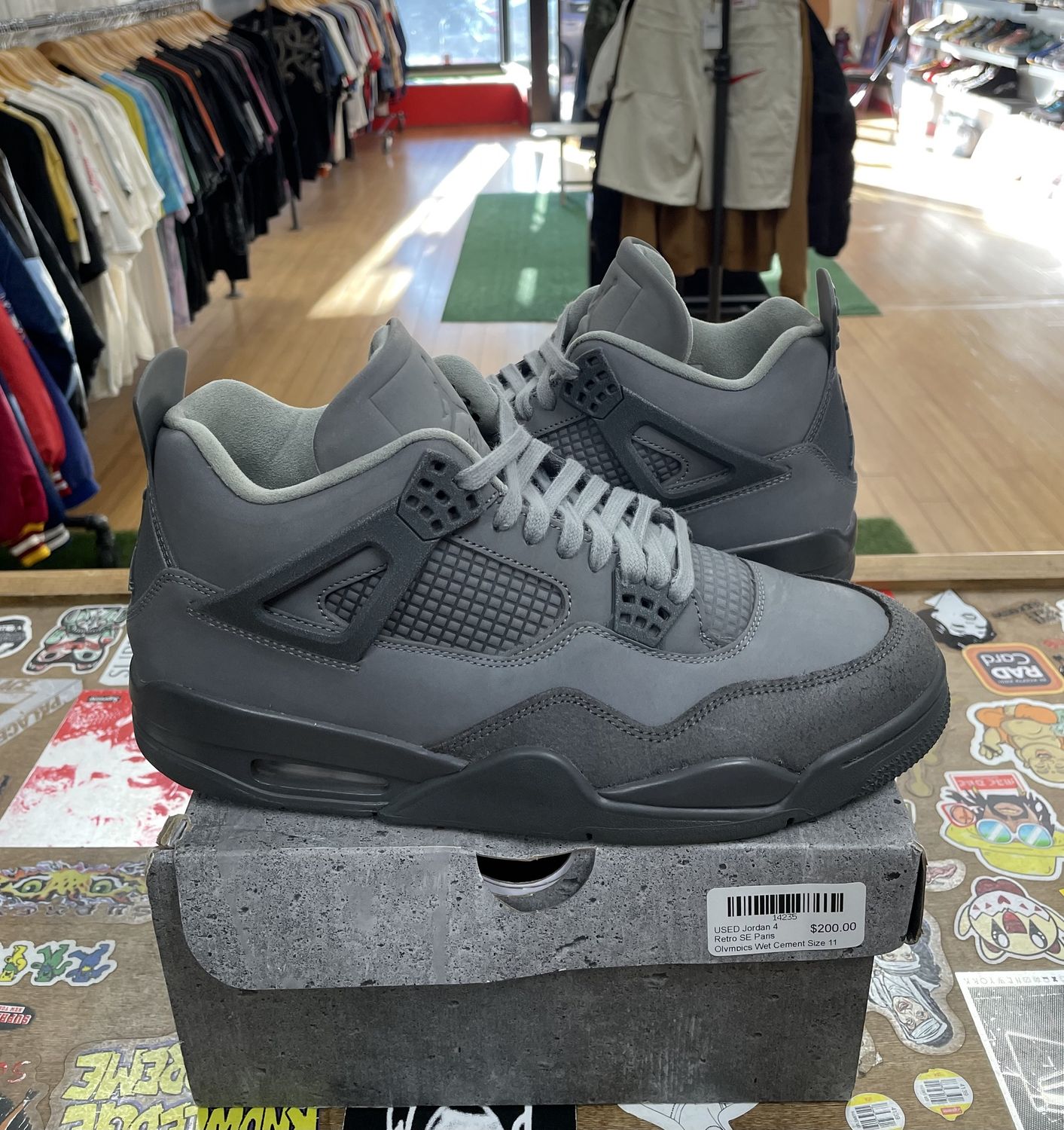 USED Jordan 4 Retro SE Paris Olympics Wet Cement Size 11