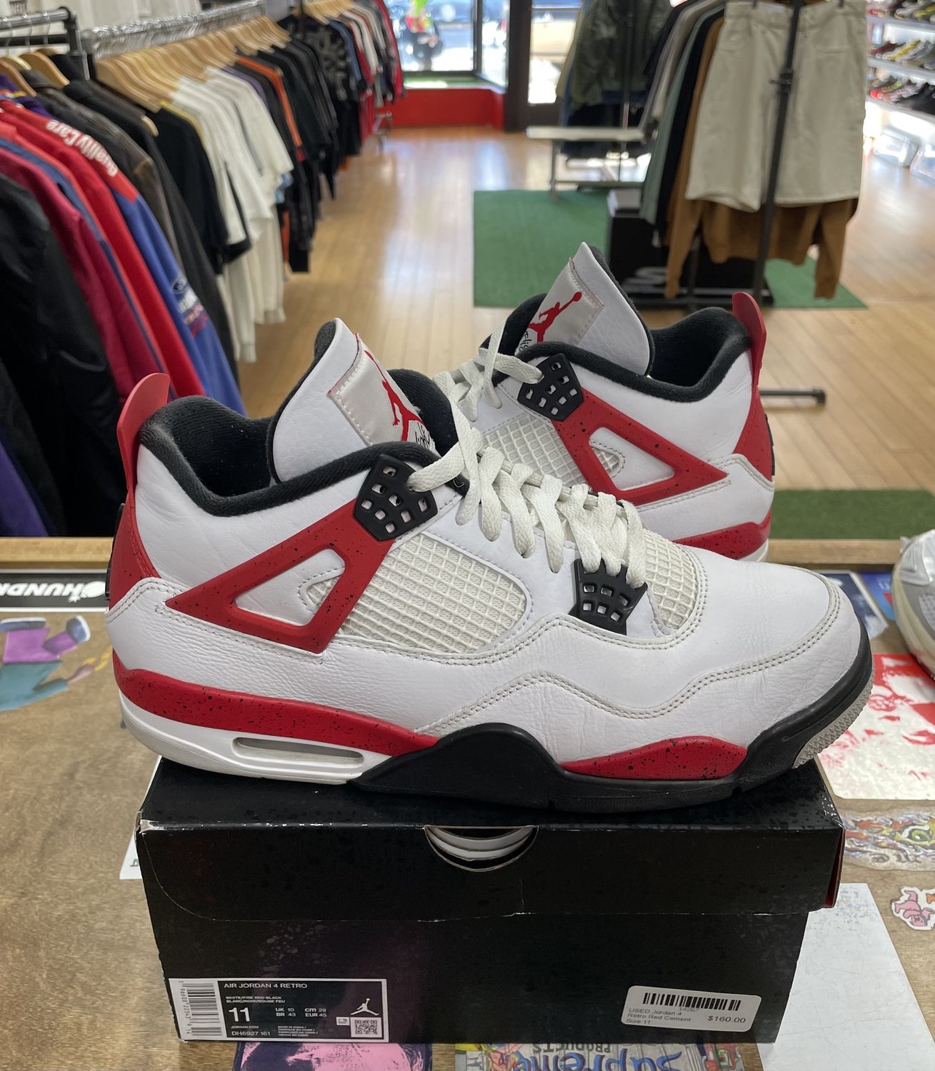 USED Jordan 4 Retro Red Cement Size 11