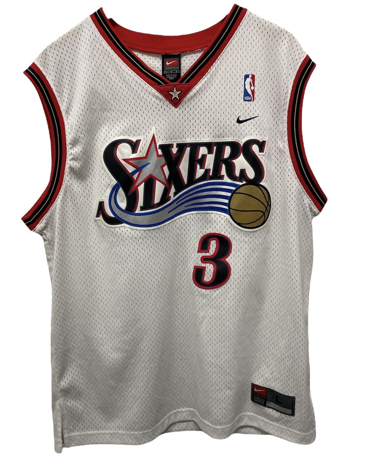 Vtg Nike 76ers Allen Iverson The Answer Jersey Size L