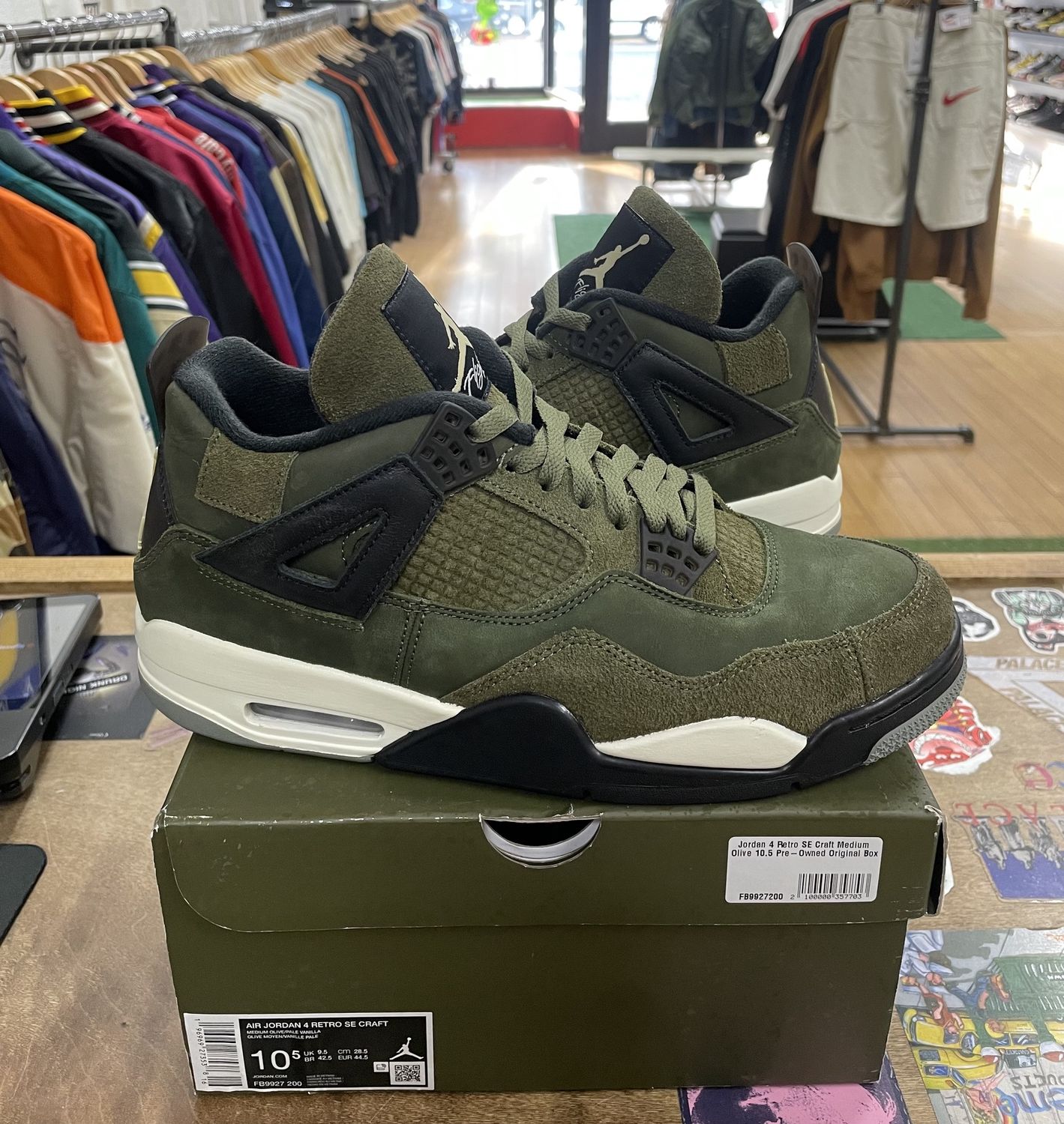 Pre Owned Jordan 4 Retro SE Craft Medium Olive Size 10.5