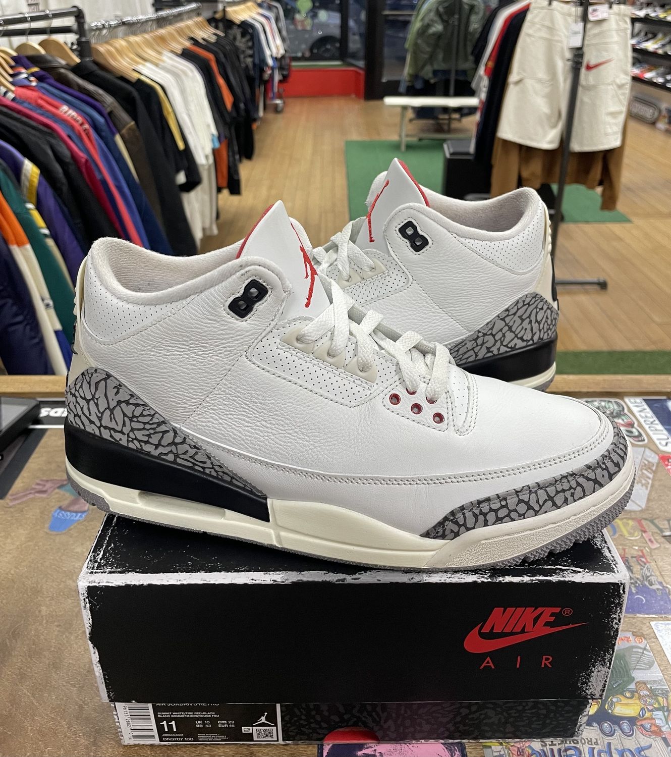 Pre Owned Jordan 3 Retro White Cement Reimagined Size 11