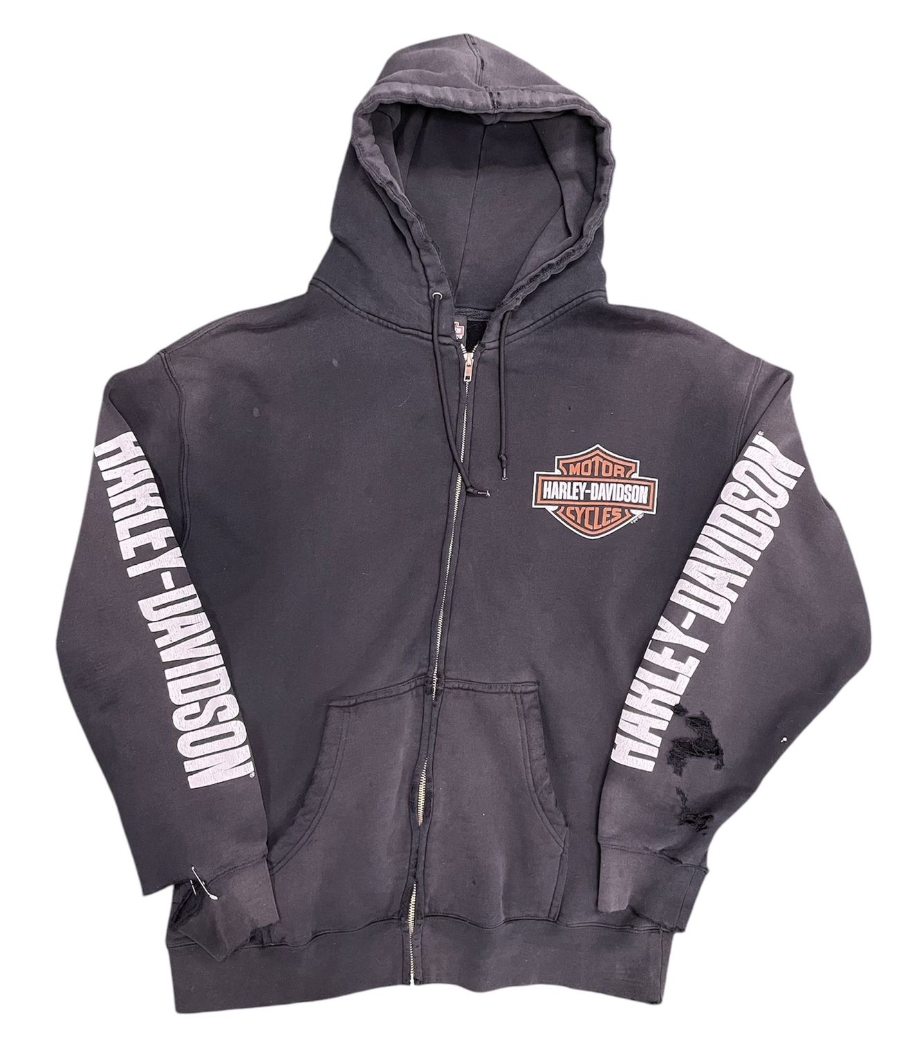 Vtg Harley Davidson Moorpark CA Hoodie Zip Up Size L