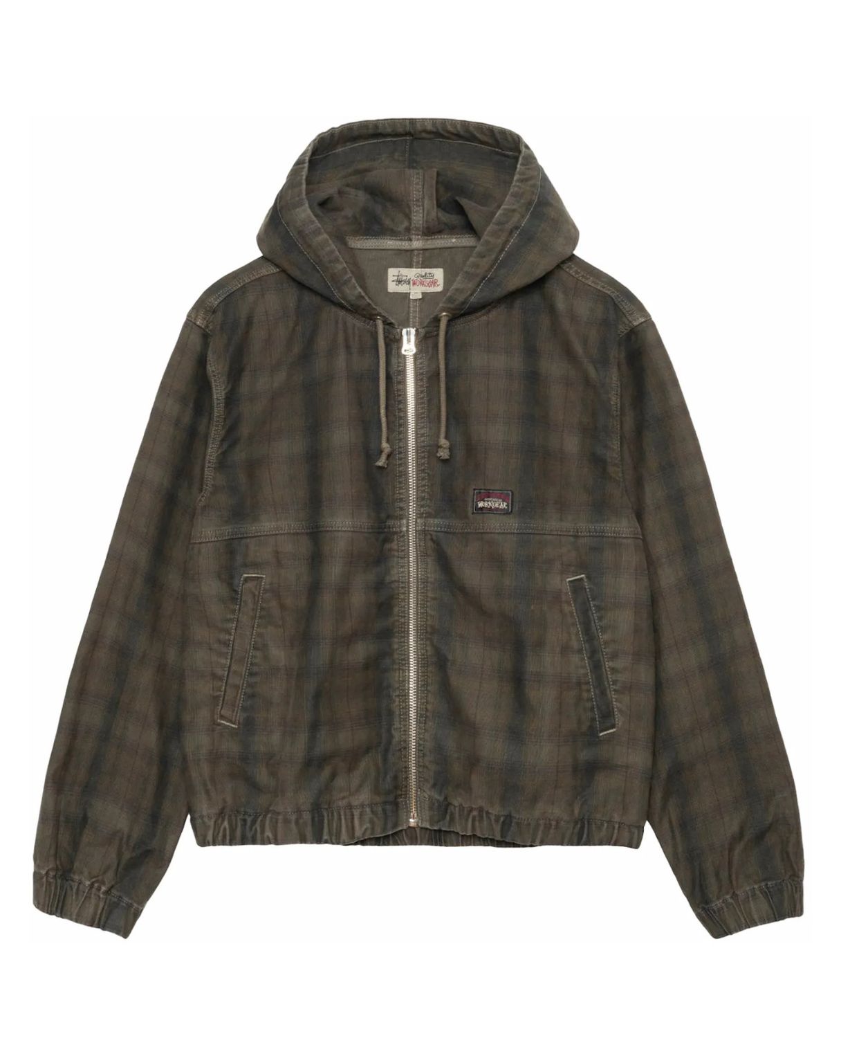 Stussy Plaid Unlined Work Jacket Olive Size L