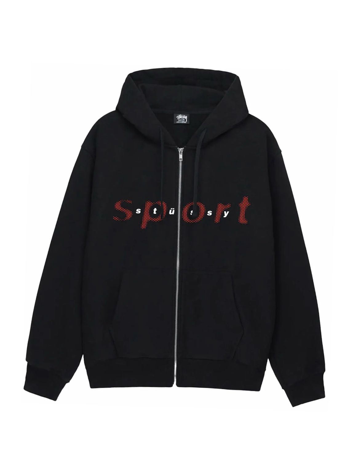 Stussy Dot Sport Zip Hoodie Black Size L