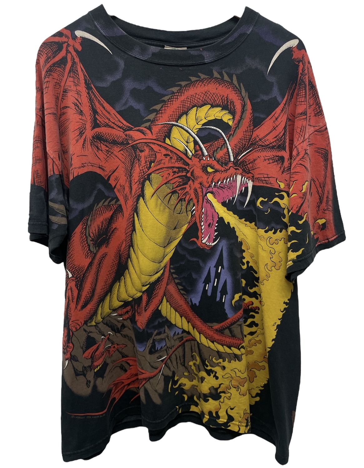 Vintage 1993 Liquid Blue Dragon Tee Size XL
