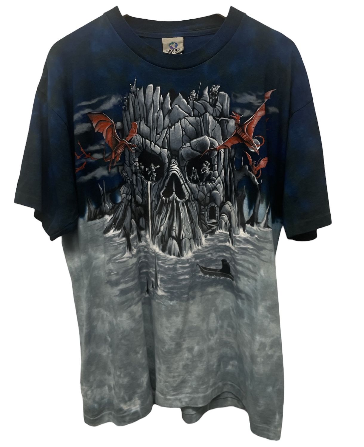 Vintage 2004 Liquid Blue Skull Island Tee Large
