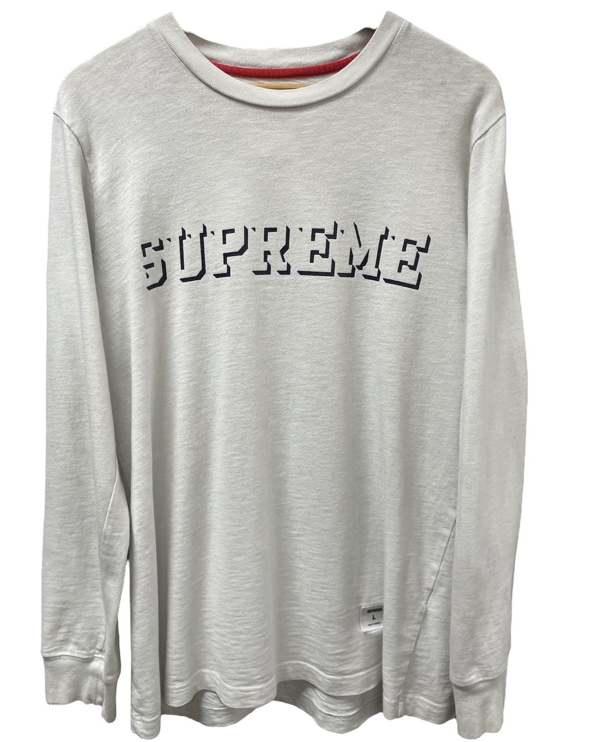 Pre Owned Supreme Logo Long Sleeve Size L