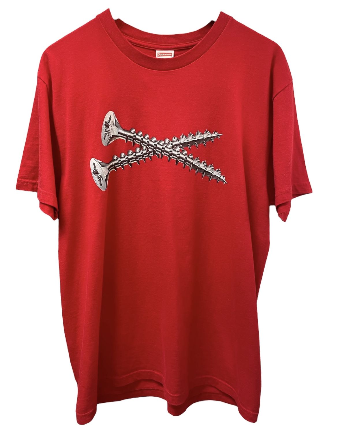 Pre Owned Supreme Screw Tee Red Size L