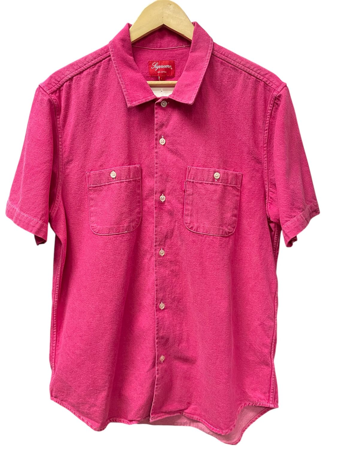 Pre Owned Supreme Pink Button Down Size L