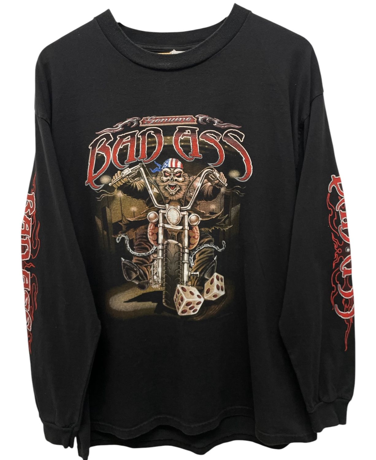 Vtg &#39;genuine Bad ass&#39; Motorcycle tee Shirt Size XLarge