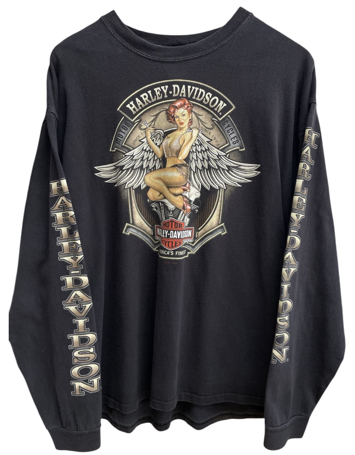 Vtg Harley Davidson Devil Mountain Pittsburgh CA Long Sleeve Size XL