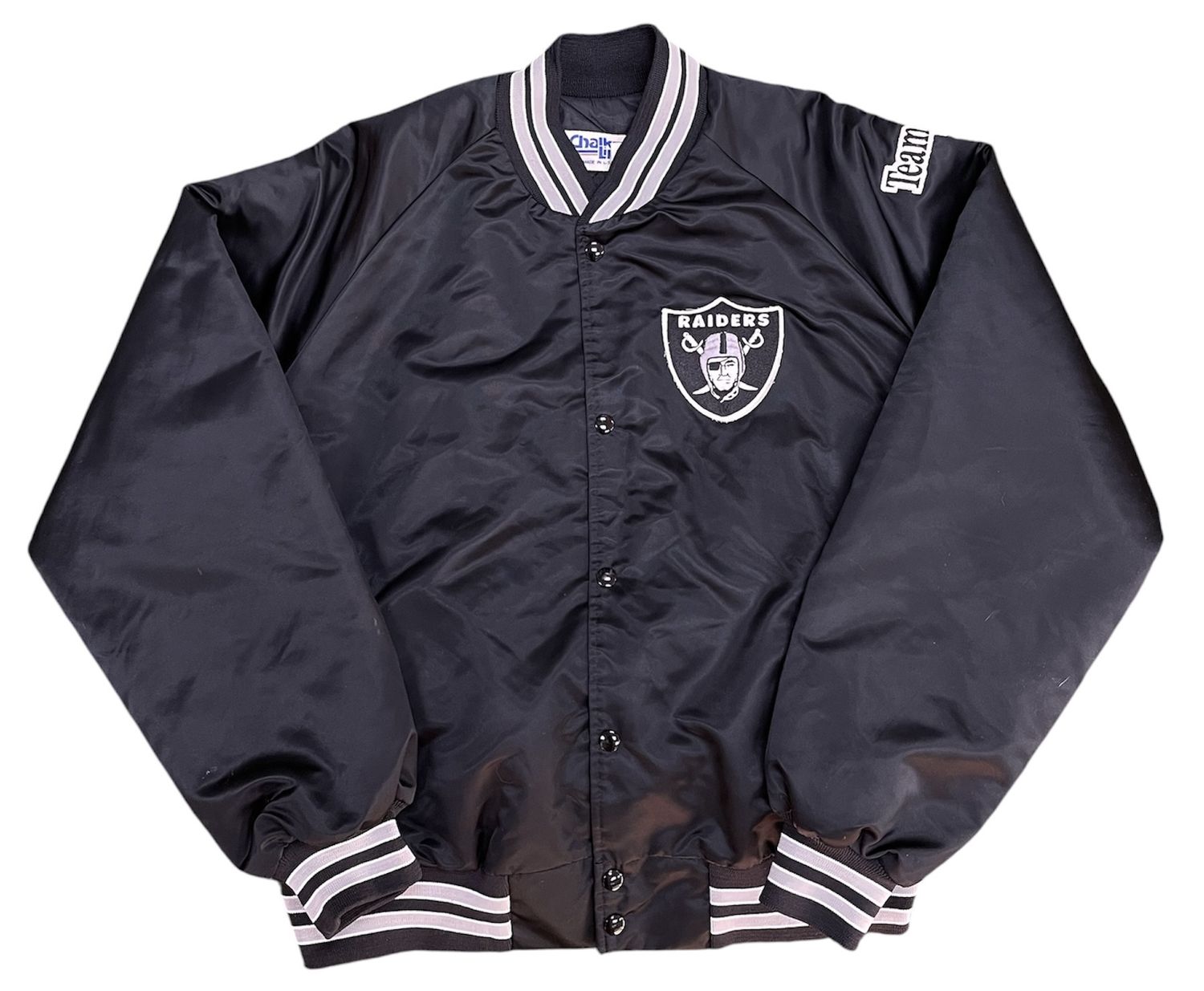 Vtg Chalkline raiders Satin Jacket Sz XL