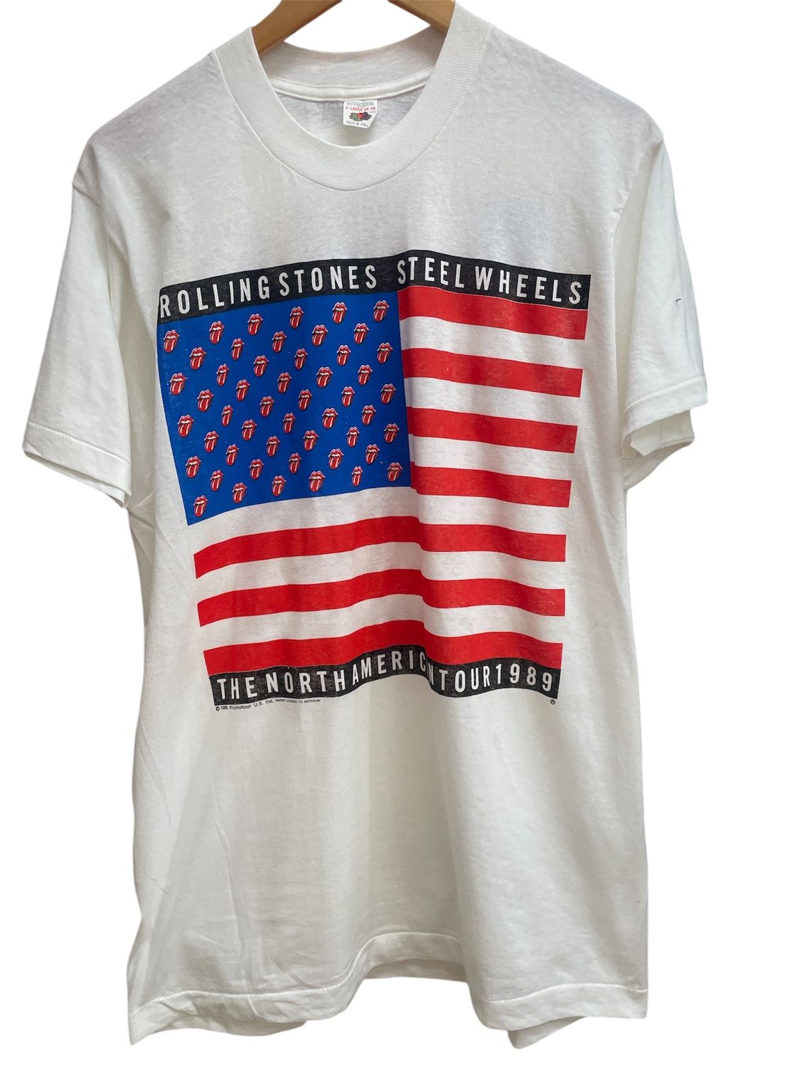 Vtg Rolling Stones Steel Wheels North America Tour Tee Size XL