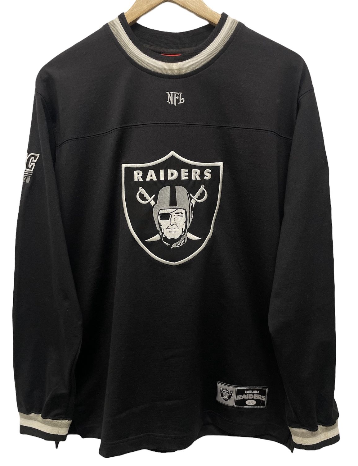 Early Y2K Oakland Raiders Pullover L/S Shirt Sz Medium