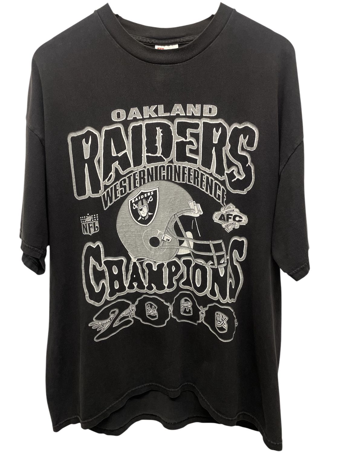 Vintage 2000 Oakland Raiders Western Conference Champions Tee XL