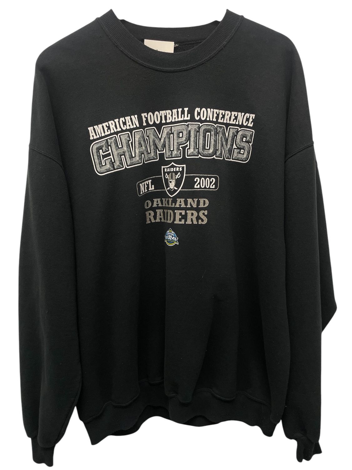 2002 Oakland Raiders AFC Champions Crewneck Sz 2XL