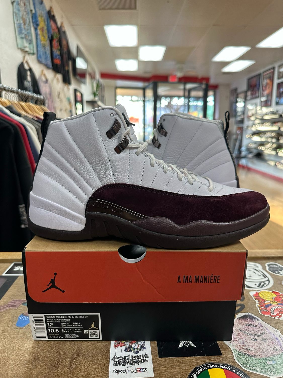 Pre Owned Jordan 12 Retro SP A Ma Maniére White Size 12W 10.5M